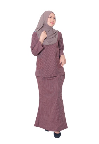 Buy Baju Kurung Camelia from AALIA in Red and Brown only 196