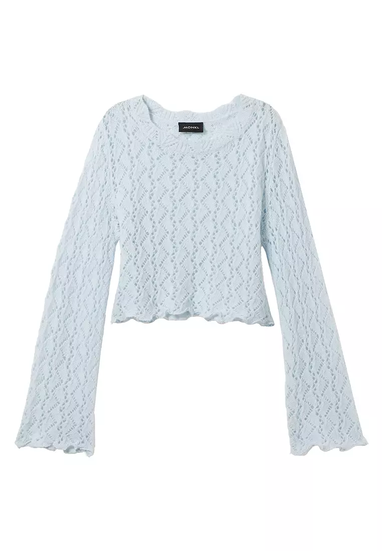 White sweater discount with lace sleeves