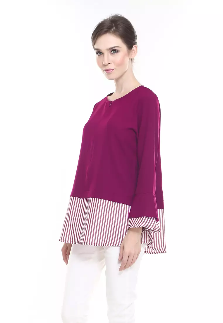 Zalia Top in Raspberry Purple Maroon