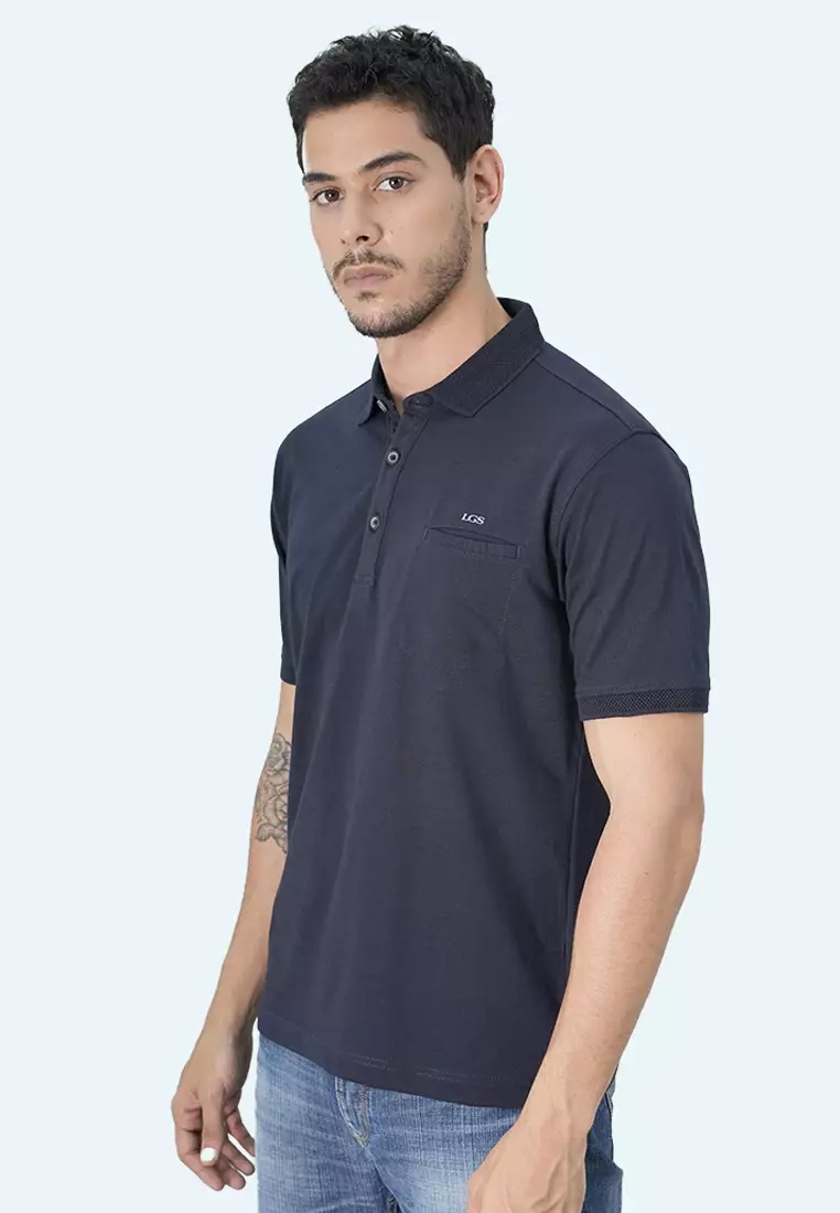 LGS - Kaos Polo Casual Pria - Lengan Pendek - Kerah Wangky - Warna Navy - Reguler Fit - CWS.225.U3394.01.C