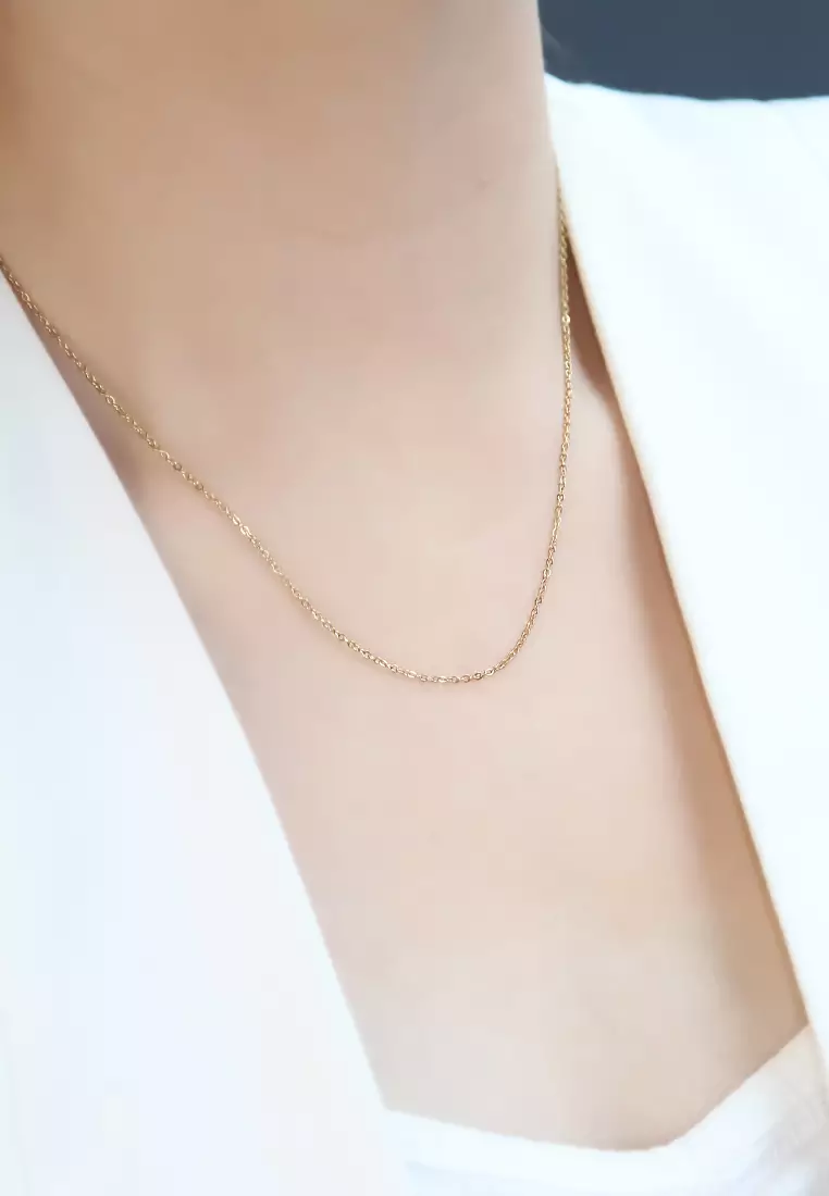 Plain Chain Necklace in Gold