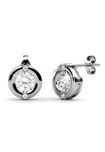 Her Jewellery silver Classic Earrings (White Gold) - Made with Swarovski Crystals 658DEAC431F710GS_1