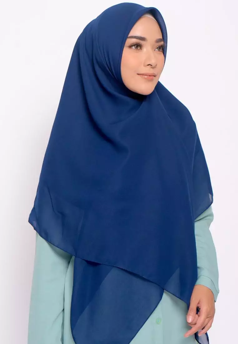 ZM Zaskia Mecca - Hijab Syari Bellsa Navy Kerudung Segi Empat