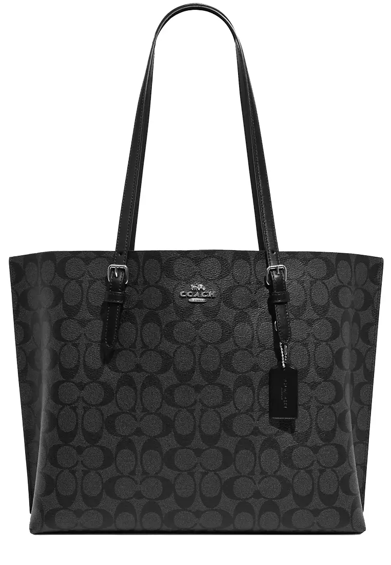 線上選購 Coach Coach Mollie Tote Bag in Signature Canvas in Graphite/ Black ...