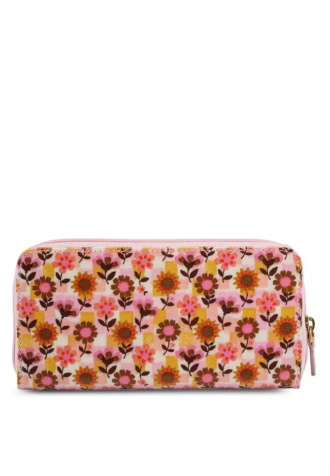 Retro Ditsy Continental Zip Wallet