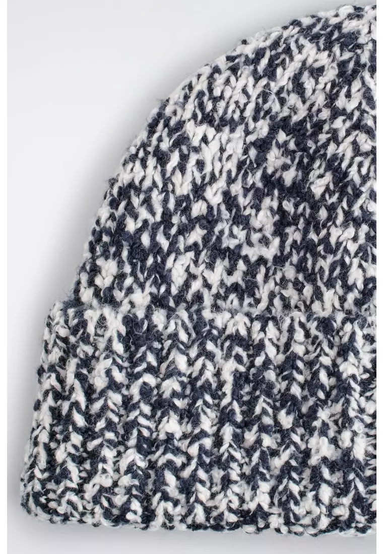FLECKED WOOL-BLEND BEANIE