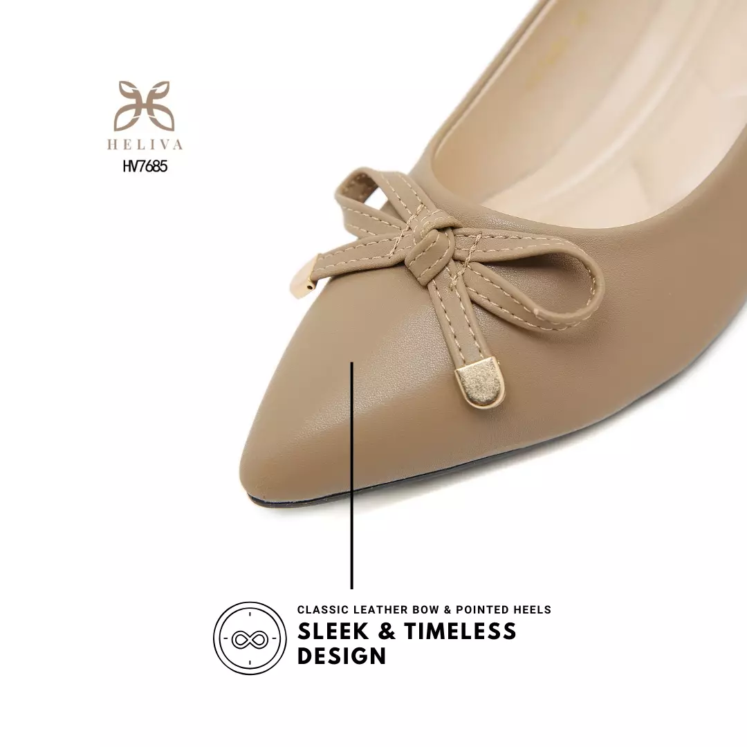 Heliva Janice Women Shoes Chunky Heels Bow Accesories 4cm HV7685