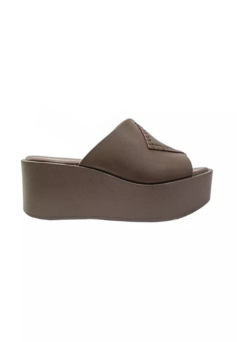 Women's Wedge Sandals LX 28031 Dark Brown C71 C80
