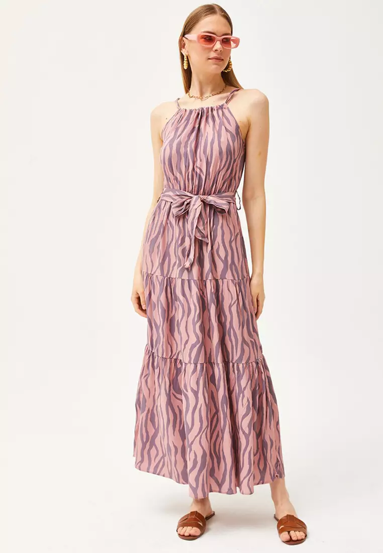 Halter Neck Belted Dress