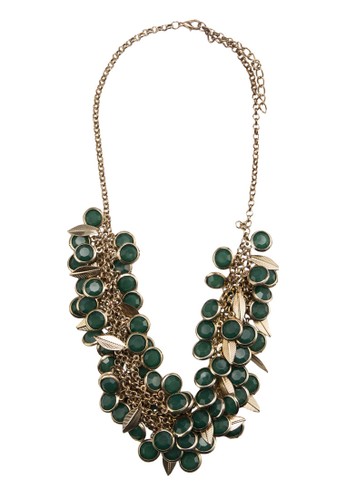 Gold Leaves esprit香港門市& Beads Bib Necklace, 飾品配件, 項鍊