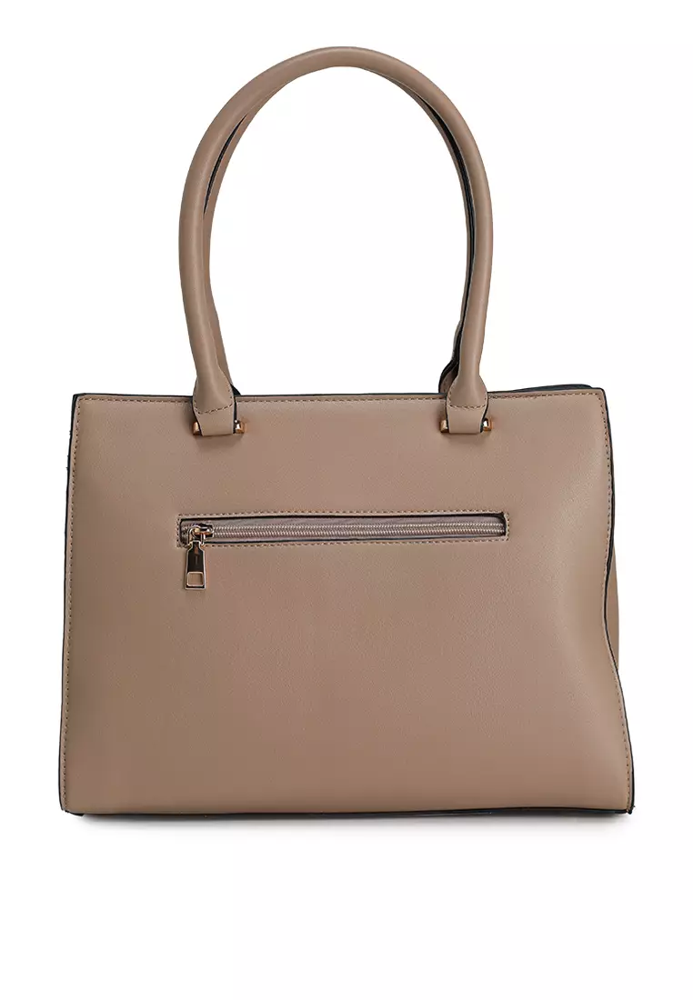 Faux Leather Convertible Tote Bag