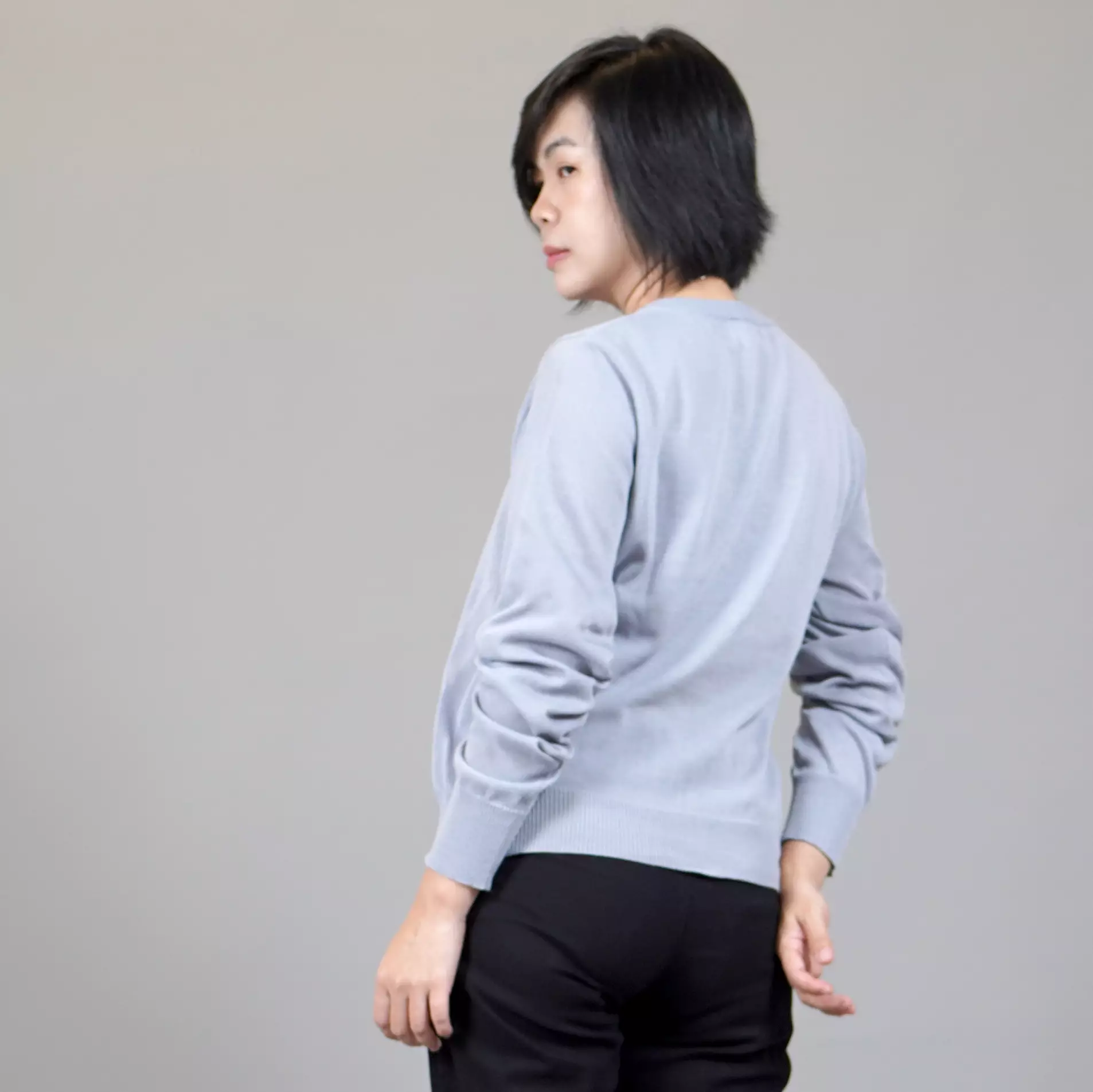  SANDRA Kardigan Rajut Wanita Gaya Korea Knit Cardigan - ABU MUDA