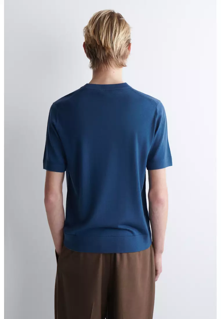 SLIM-FIT MERINO WOOL KNITTED T-SHIRT
