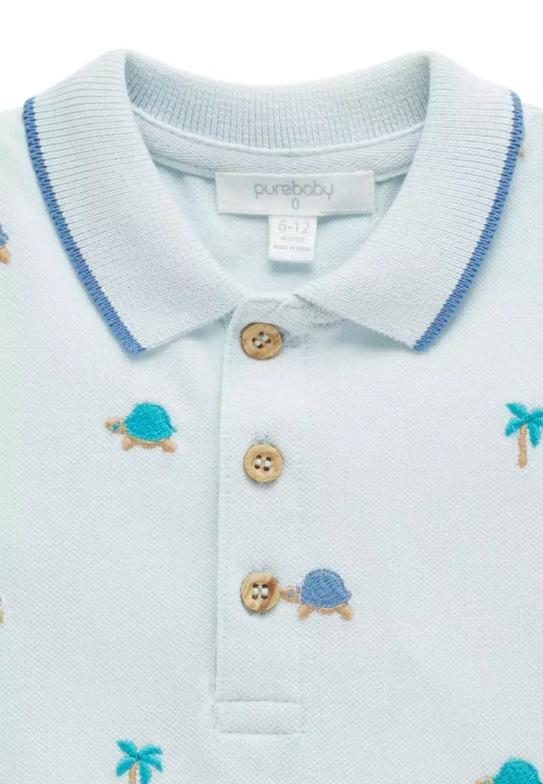 Linen Blend Embroidered Shirt - Purebaby