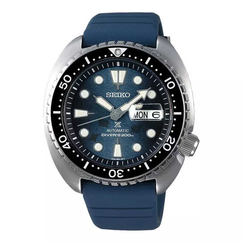 Jam Tangan Pria Seiko Prospex SRPF77K1 King Turtle Dark Manta Ray Save The Ocean Rubber Strap Special Edition
