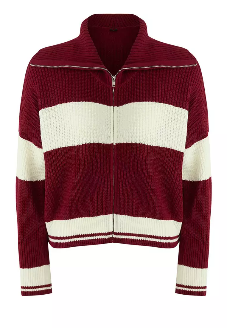 Striped Zipper Sweater