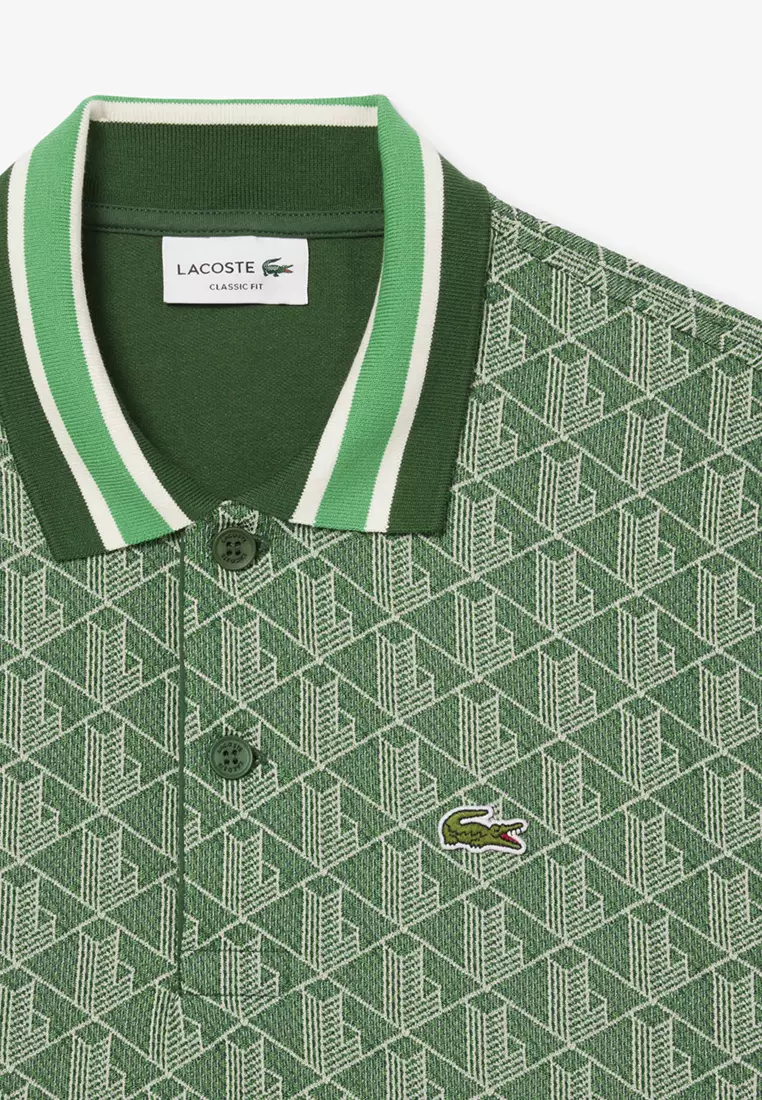 Classic Fit Monogram Jacquard Polo Shirt