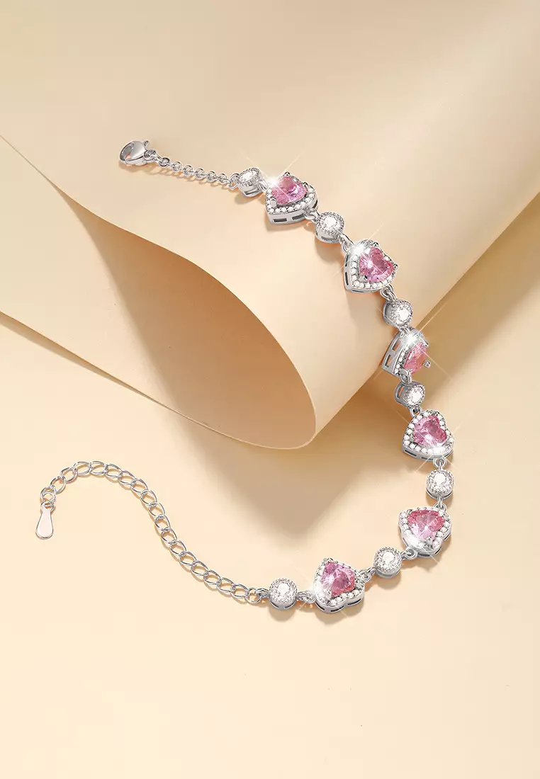 Gelang Wanita Berlian Perhiasan Original Elegan Korea Style Anti Pudar Gelang Cewek silver