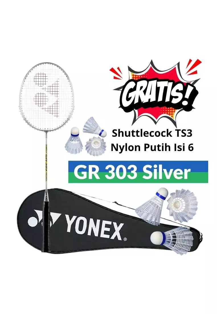 Raket Badminton / Bulutangkis Yonex Gr 303 silver 100% Original