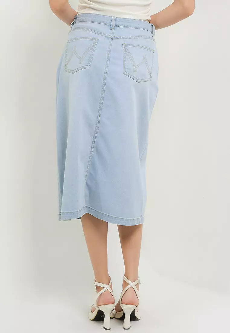 Louby Denim Midi Skirt