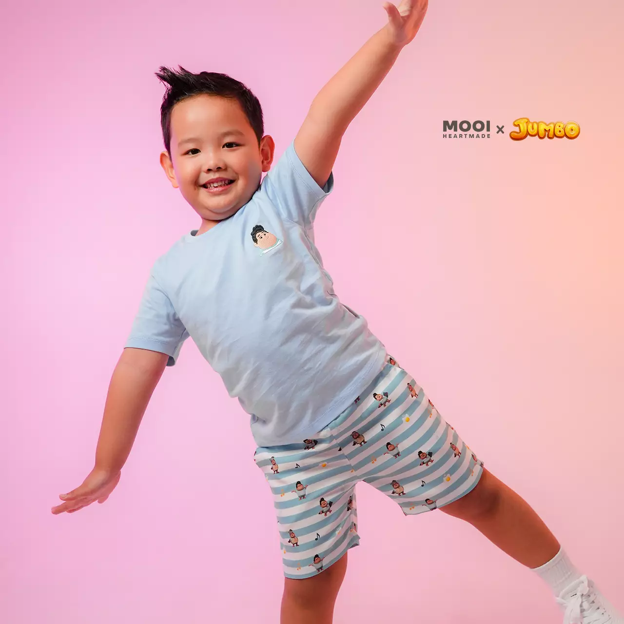 Mooi x Jumbo Setelan Anak T-Shirt Playset - Maroon