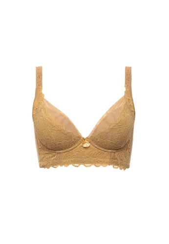 ZITIQUE yellow Women's Spring-summer Wired 3/4 Cup Lace Bra - Yellow 2EE98US3B8952AGS_1