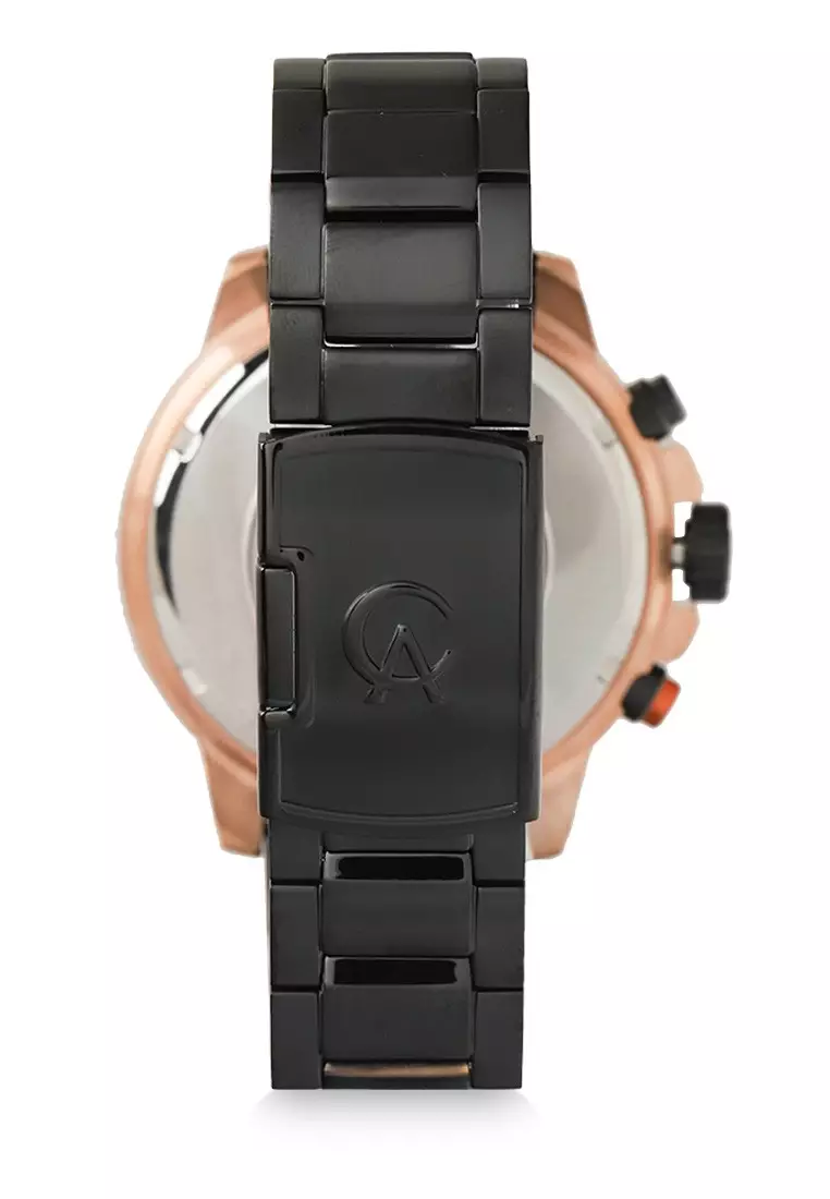 Alexandre Christie Jam Tangan Pria - Black Rosegold - Stainless Steel - 6530 MCBBRBA