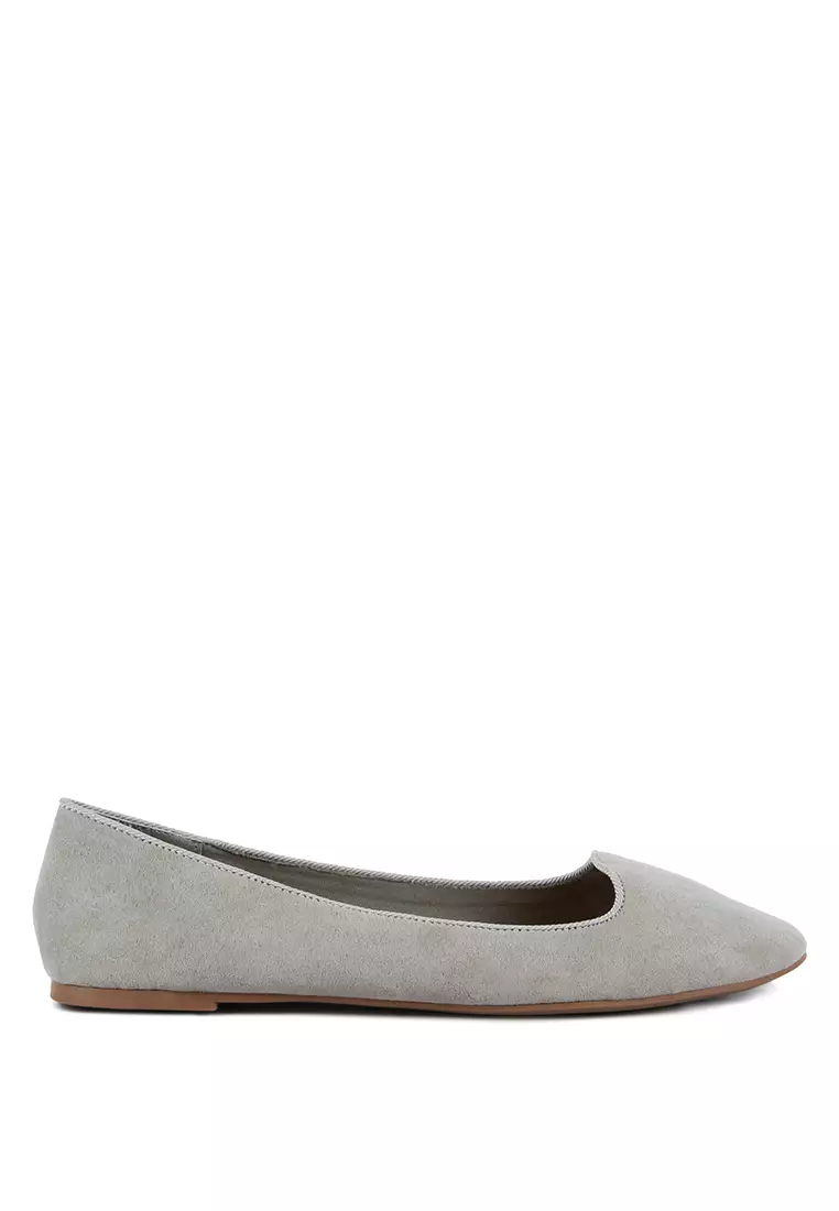 Discount on London Rag  shoes - SKU: Grey Microfiber Casual Ballerinas