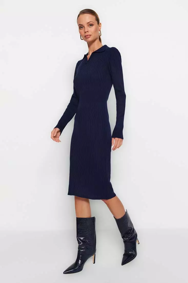 Trendyol Long Sleeves Knit Polo Dress 2024 | Buy Trendyol Online ...