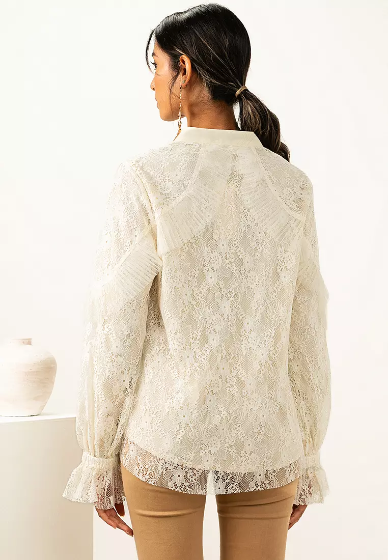 Amelia Ruffled Lace Babydoll Top