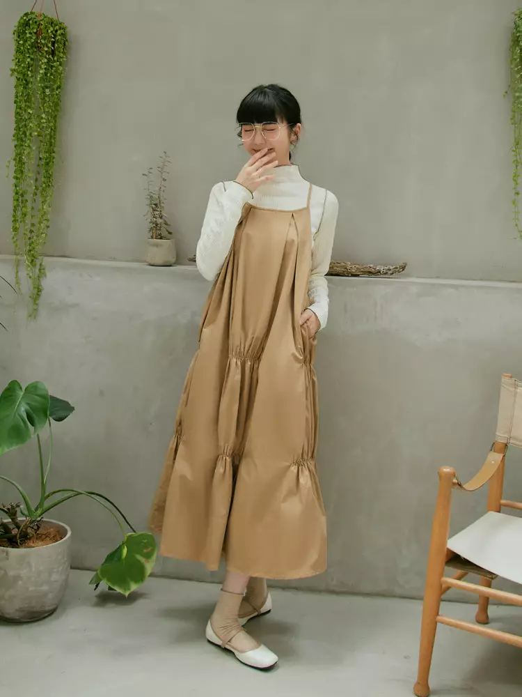 OBSTYLE Loose Ruched Adjustable Strap Dress [DA9914] 2026 | Buy OBSTYLE  Online | ZALORA Hong Kong