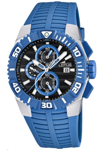 Lotus Men's Watch LOT L15778/3 Chronograph Black Light Blue Polyurethane