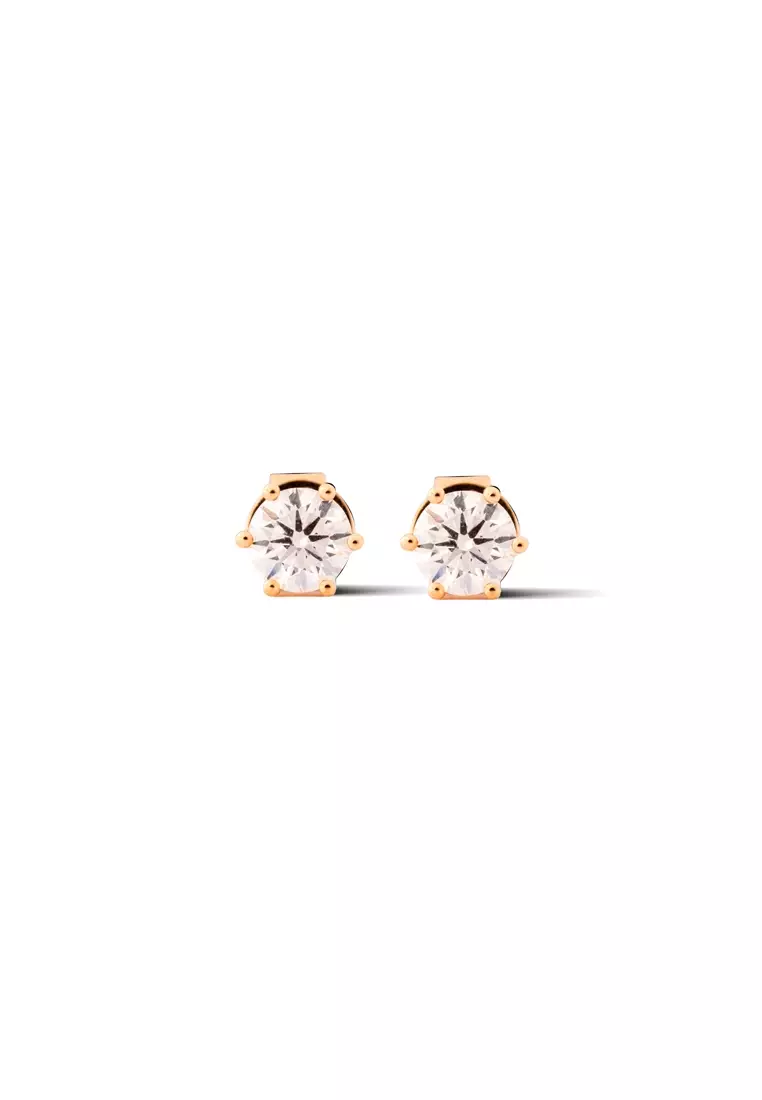 Buy BEON Diamond 0.8ct TDW Round Lab Grown Diamond Prong Ear Studs in ...
