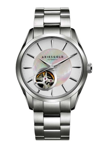 Aries Gold 銀色 Aries Gold Infinum, White and Silver Stainless Steel Watch 94B8AACA5284B0GS_1
