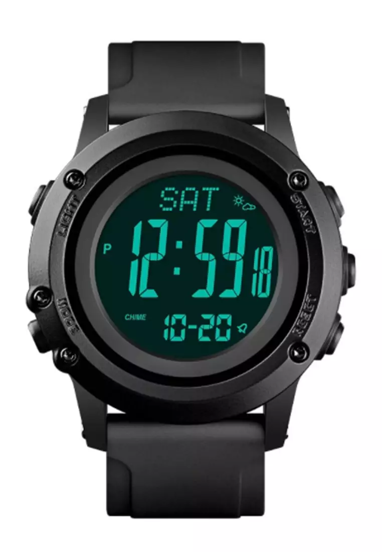 Jam Tangan Digital Pria Pedometer Compass Waterproof Many Function Strap Tali Material PU BY17 ORIGINAL