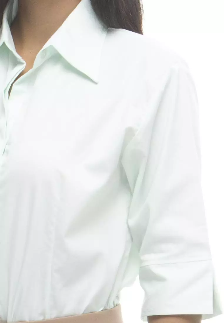 Divina Pinstripe 3/4 Sleeve Office Blouse