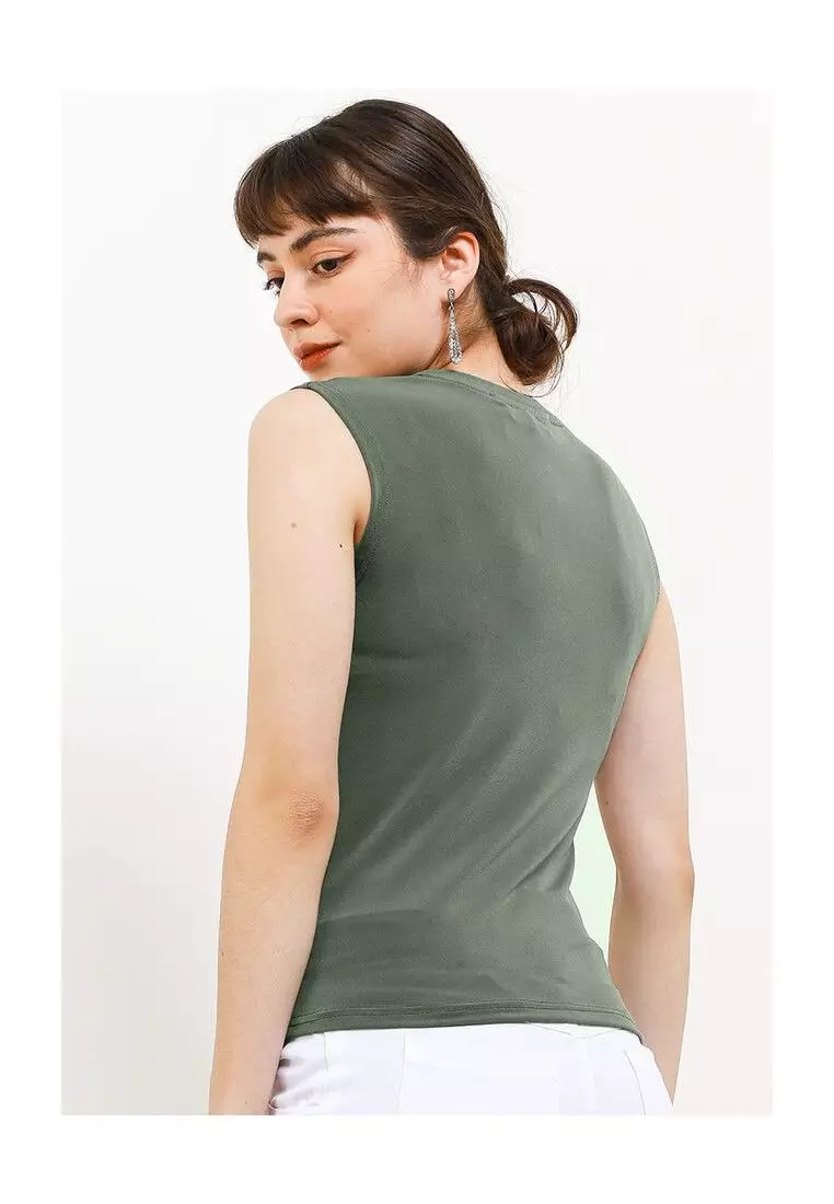 Chanira Perl Blouse-Military Green
