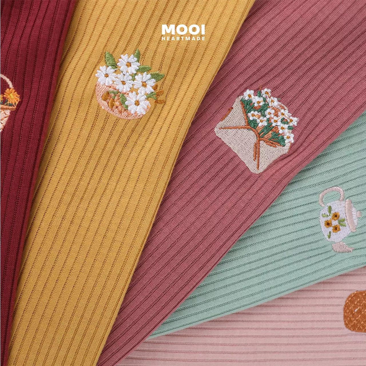 Mooi Atasan Anak Perempuan Mia Top Rib - Marigold