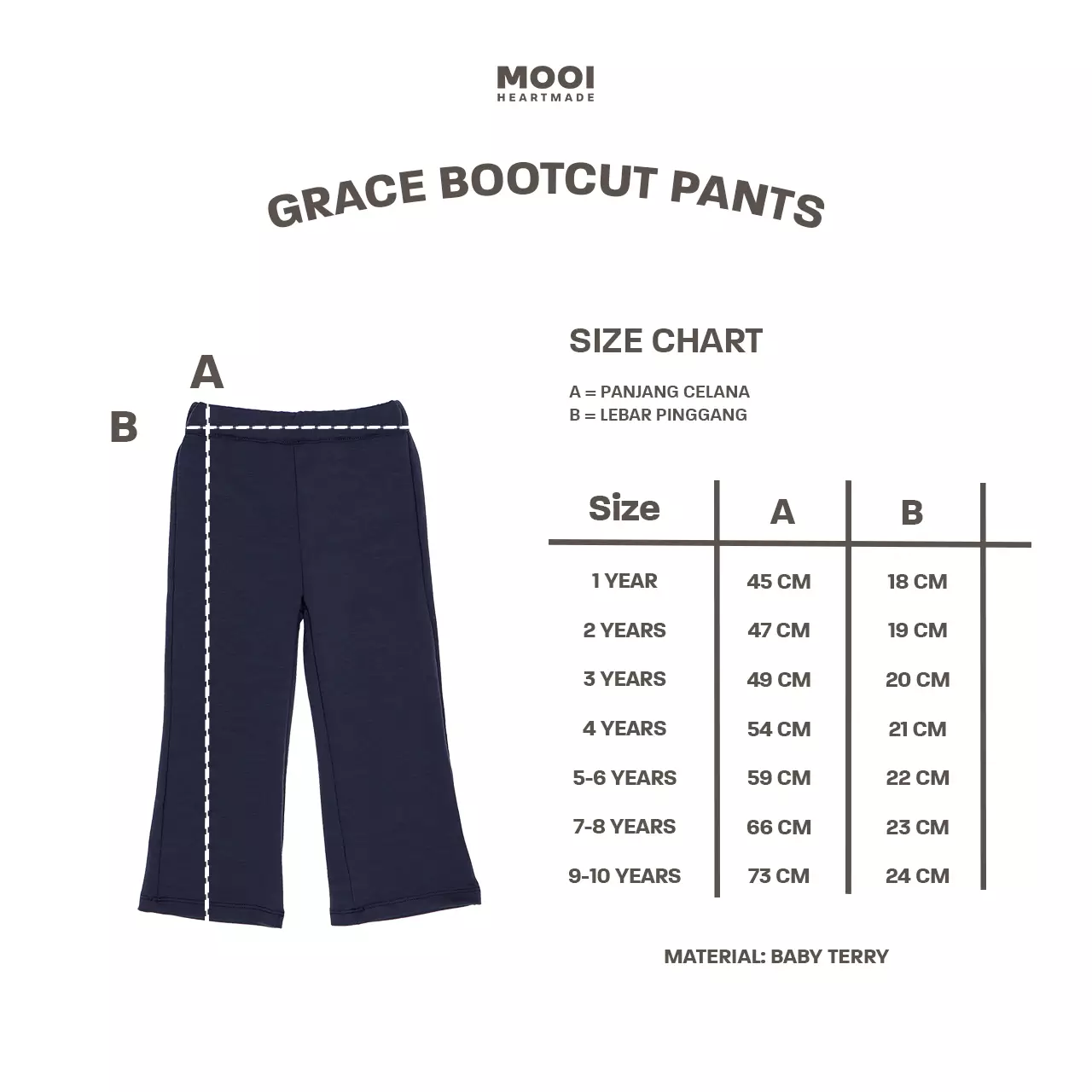 Mooi Celana Panjang Anak Perempuan Grace Bootcut Pants - Cream