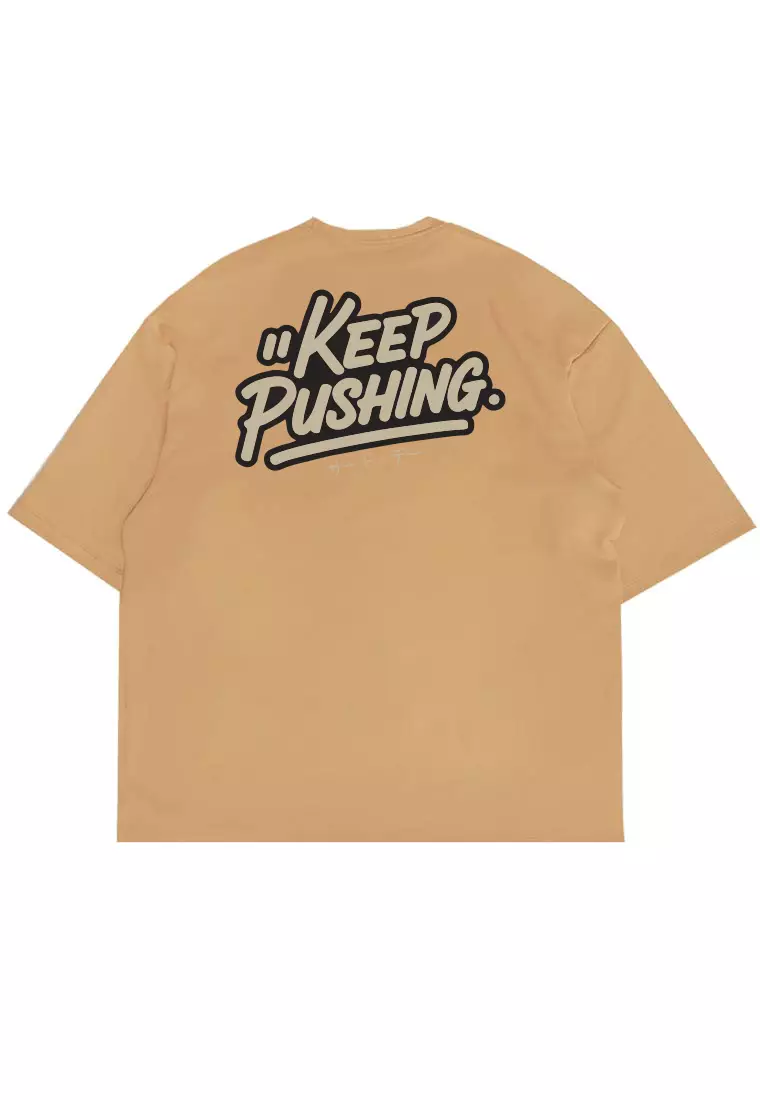 MTW99 Kaos Oversize Gym ScubaLux "keep pushing" khaki