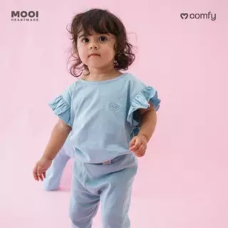 Mooi Atasan Anak Perempuan Comfy Girls Ruffle T-shirt - Black