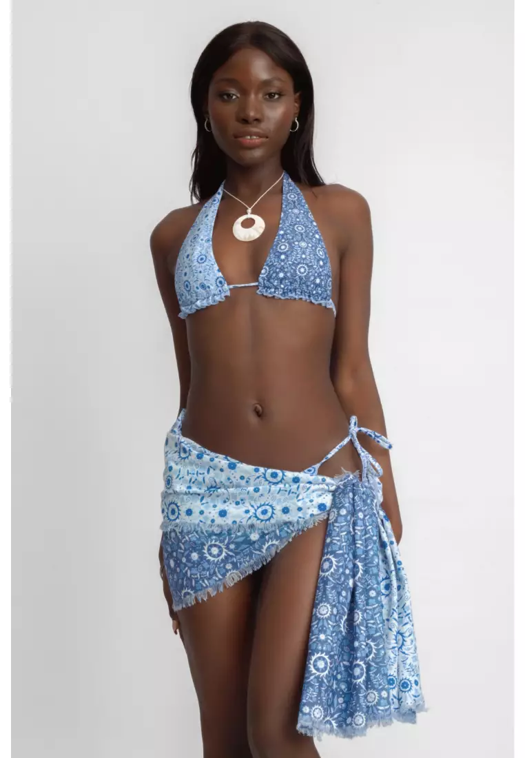 Keisha Frayed Sarong / Lapis Lazuli