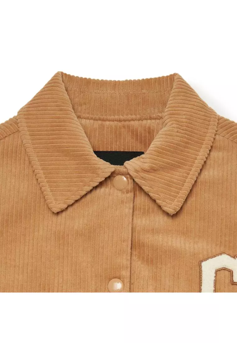 WOMENS SHOULDER POINT CORDUROY VARSITY JACKET CLEVELAND INDIANS