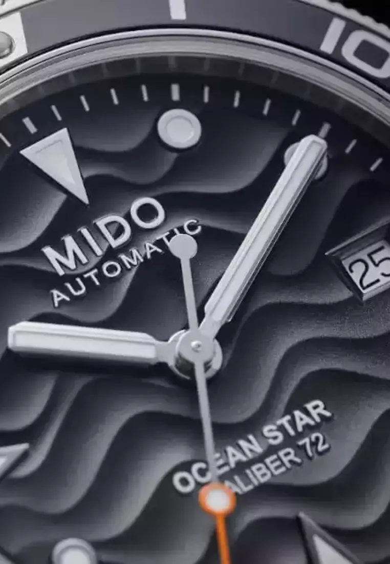 MIDO 瑞士美度 Ocean Star 39 領航者繫列逐浪灰色漸層錶盤精鋼錶帶潛水機芯腕錶 M0269071106100