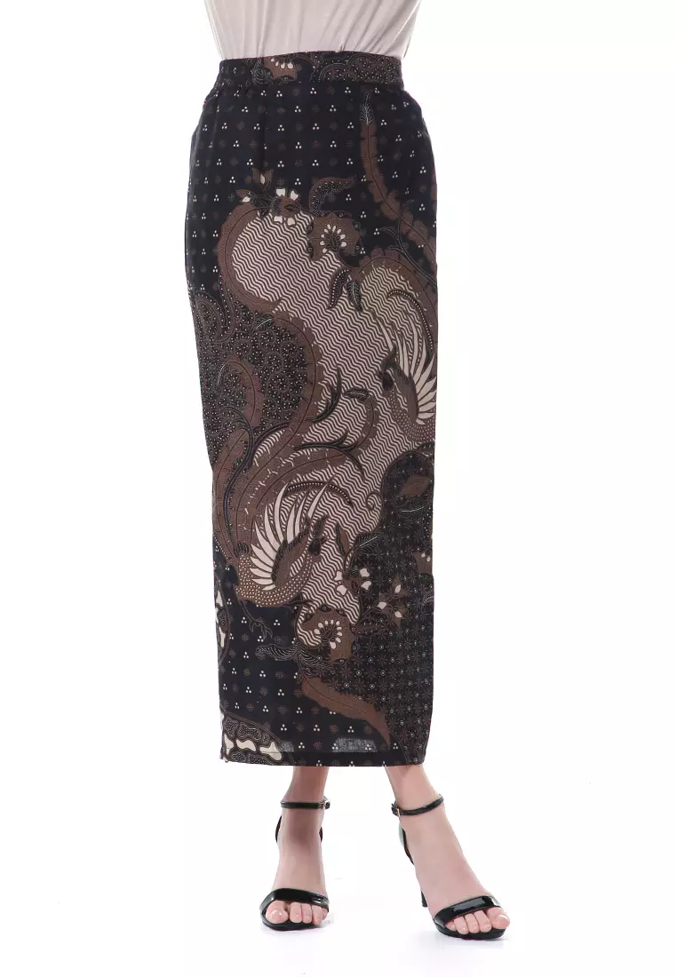 Yuvika Long Rok Bawahan Wanita Motif Batik Premium Quality - Brownie