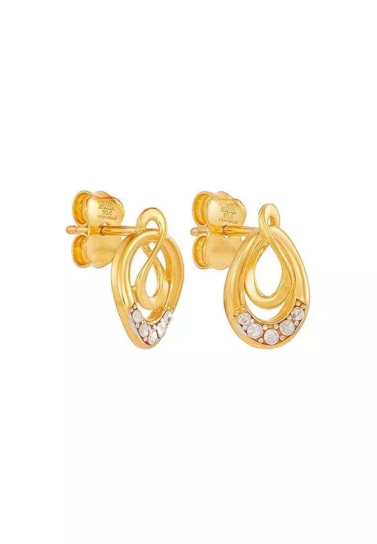 HABIB Oro Italia 916 Yellow and White Gold Earring GE77160825(YW)-BI (22K Gold)