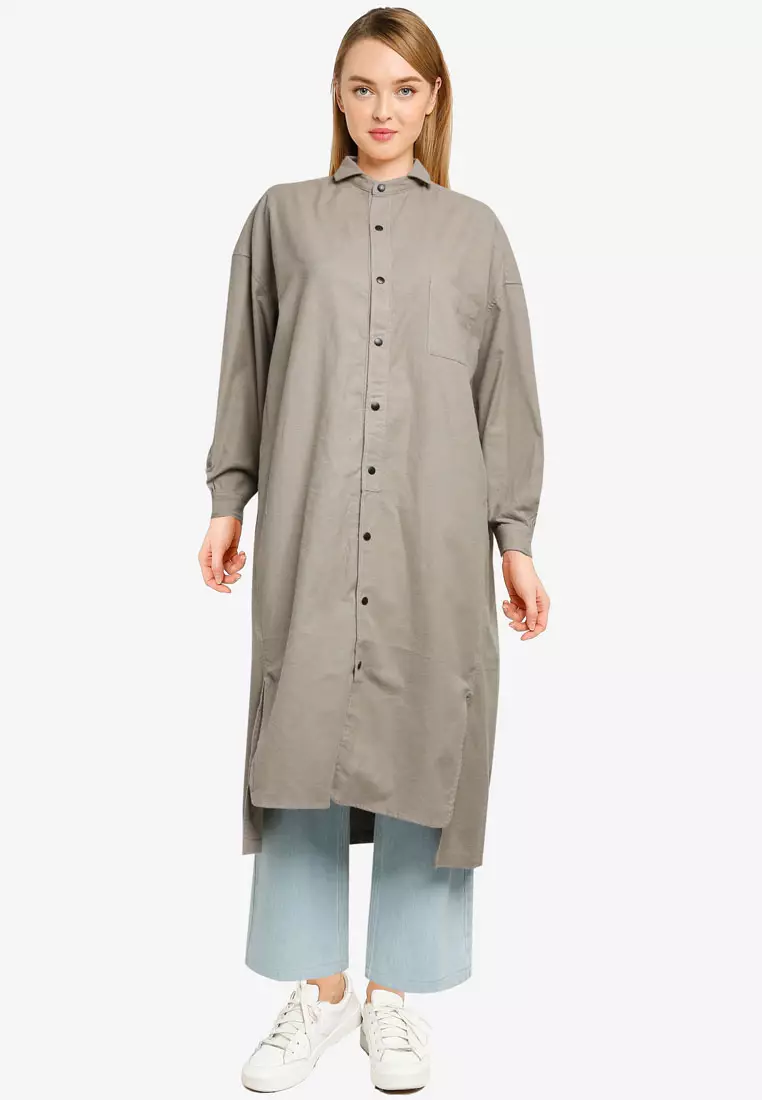 Oversized midi shirt clearance dress