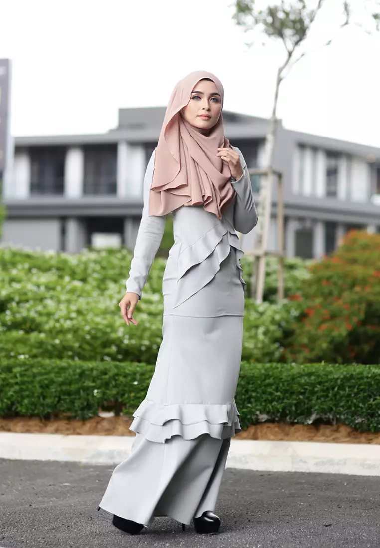 Vecona Kurung Modern in Silver Grey
