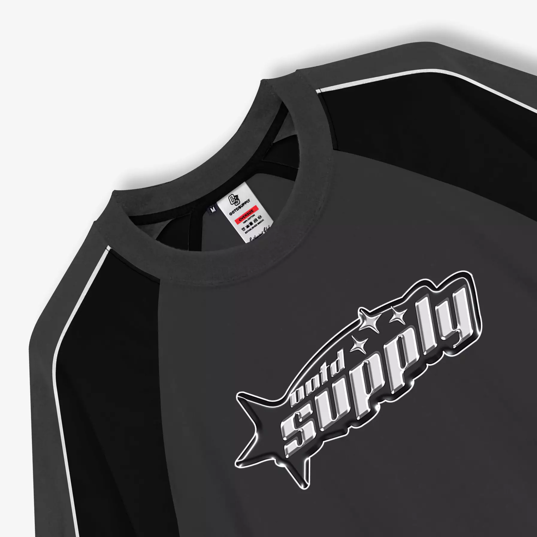 OOTDSUPPLY Oversized Raglan Celestial List | Oversize Pria & Wanita OVZRGLV2003