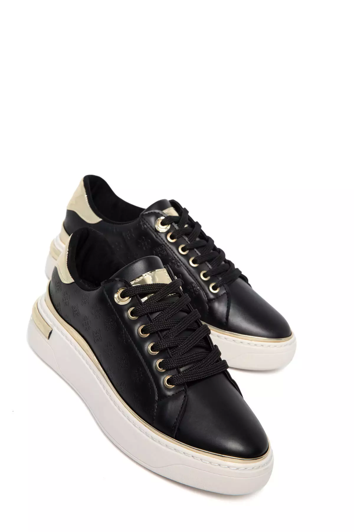 Black-Gold Women'S Sneaker 20810